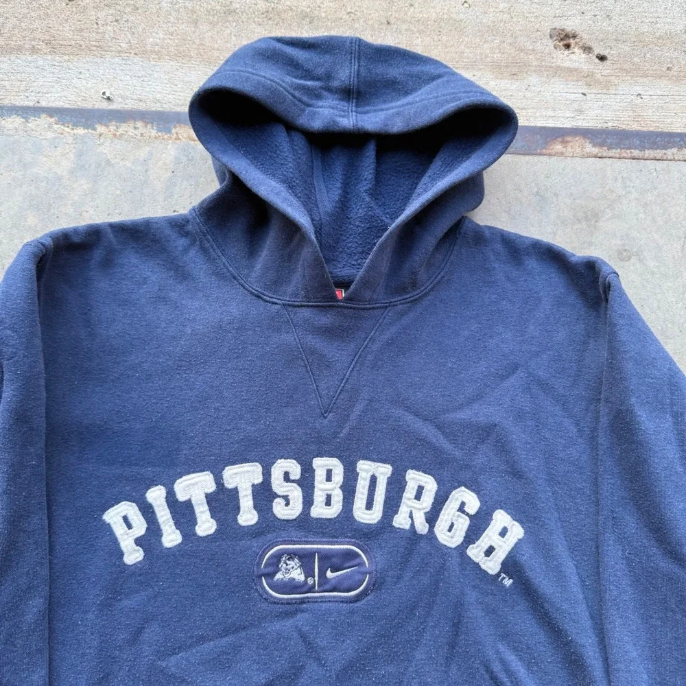 Nike Team Pittsburgh Hoodie Navy Blue Boys Large 16-18 Vintage Sweatshirt